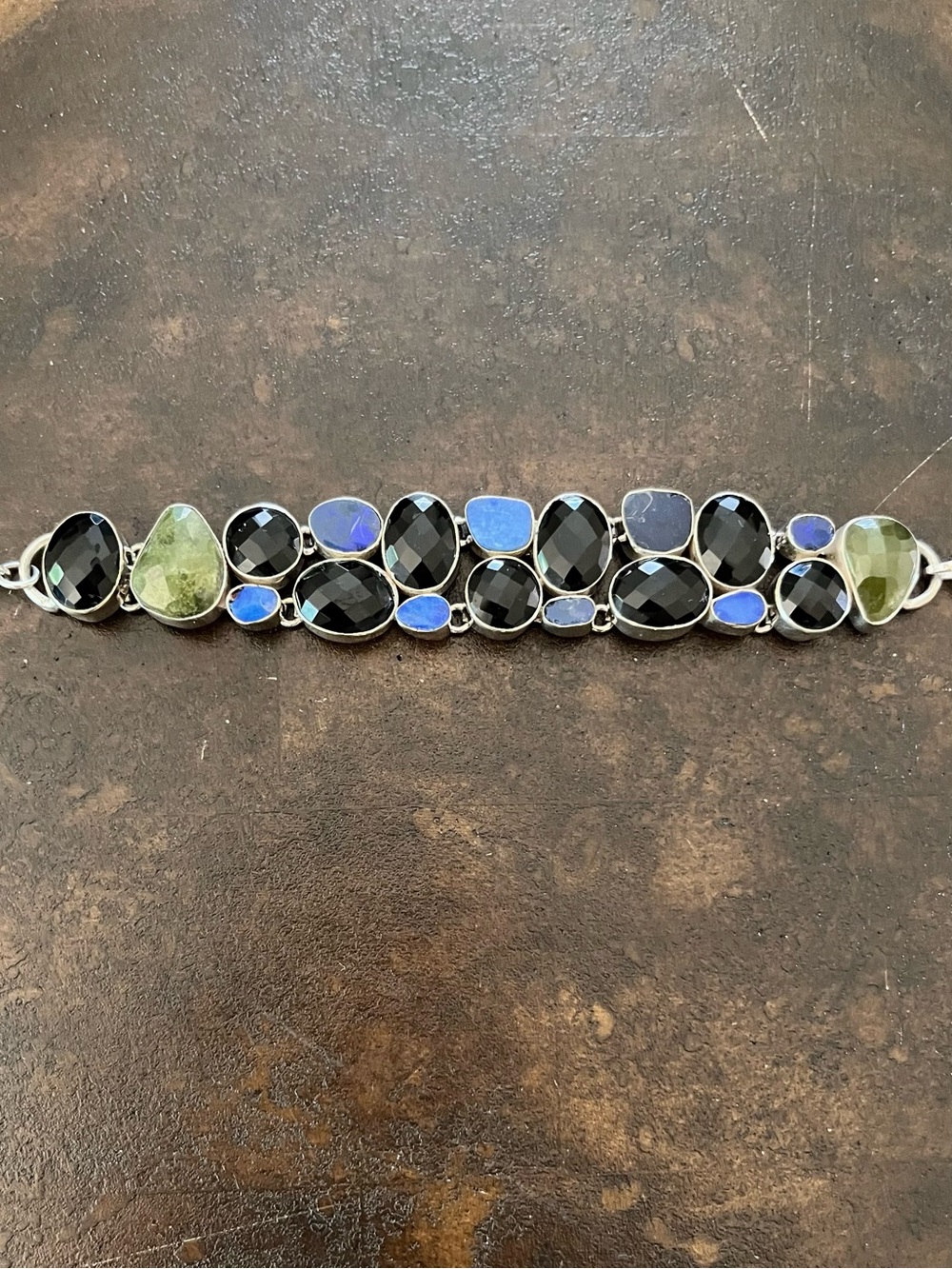 Adjustable Sterling Silver Gemstone Bracelet